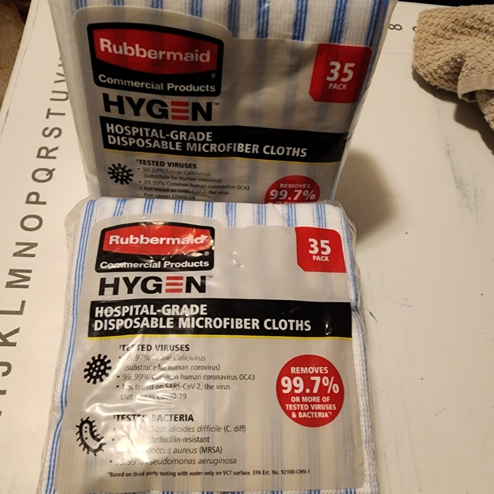 Rubbermaid Commercial Hygen Disposable 12x12 35 pk Microfiber Cloth